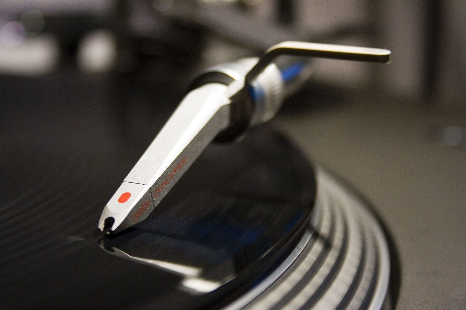 Turntable stylus on a vinyl record from the Carl Cox record collection