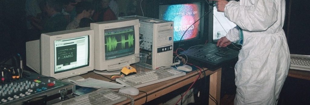 A DJ at a homemade sound system during Poland's 90s rave scene