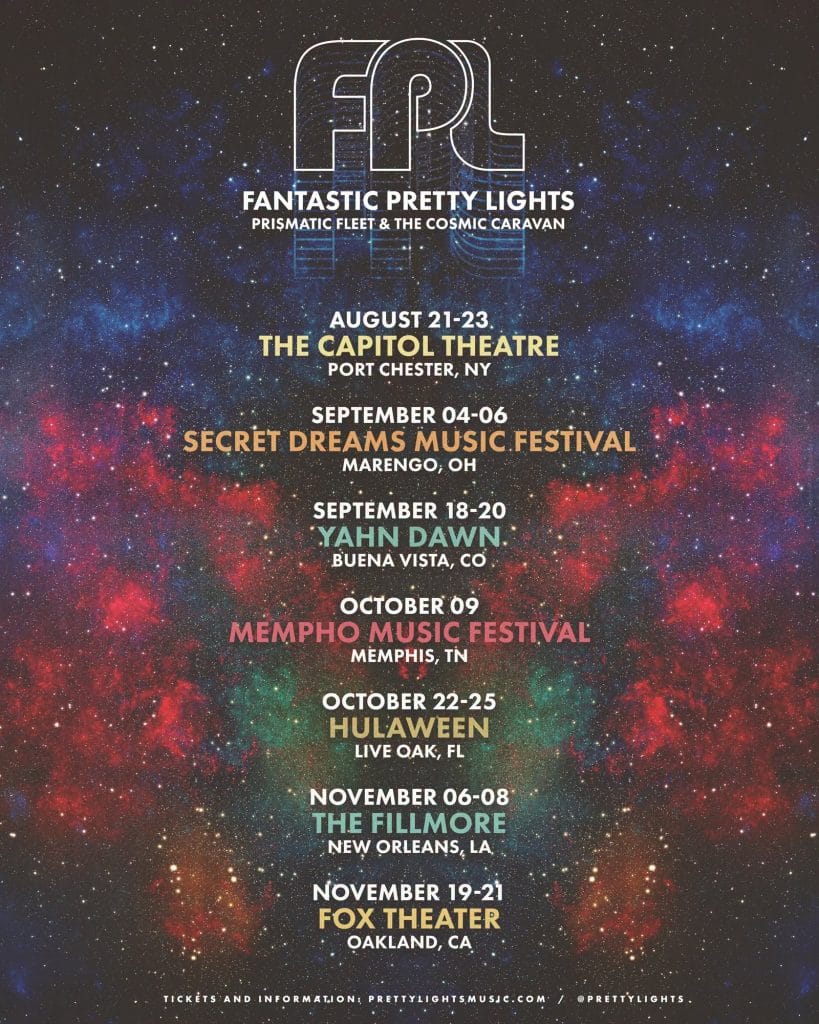 Pretty Lights 2026 tour admat with headlining dates and festivals