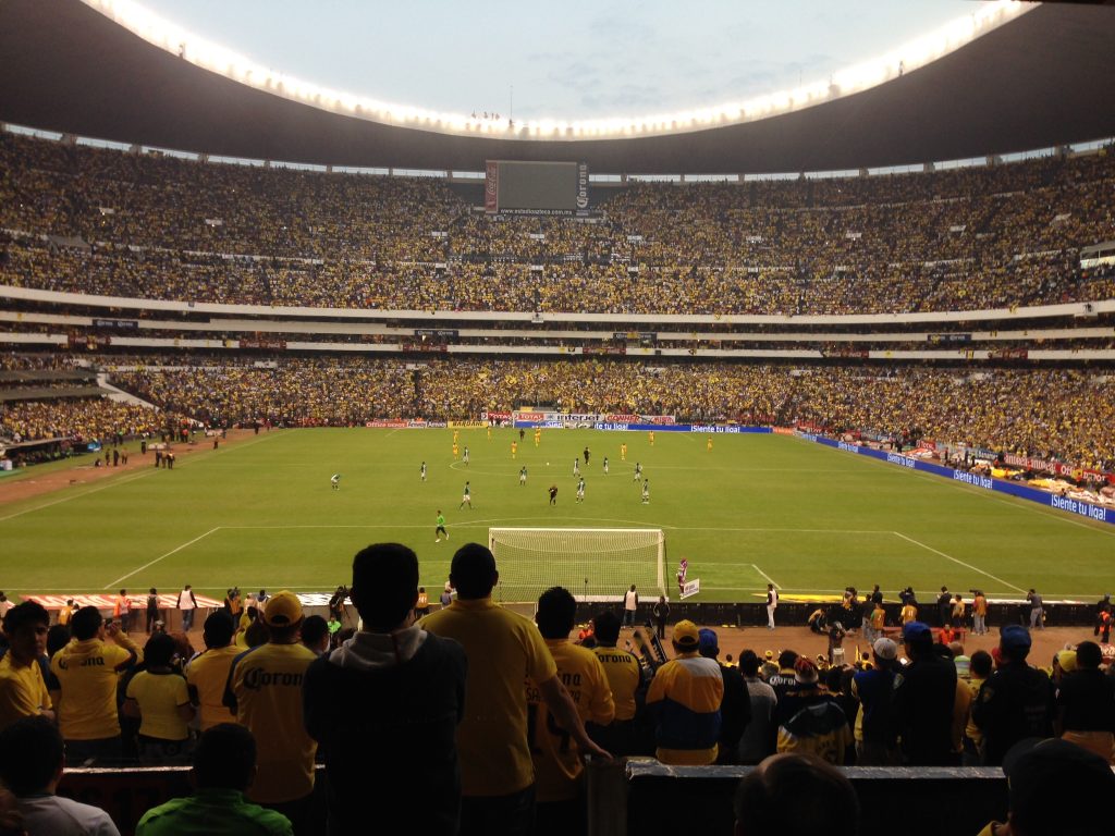 Estadio Azteca in Mexico City where England beat Mexico before celebrating to ANOTR Talk To You