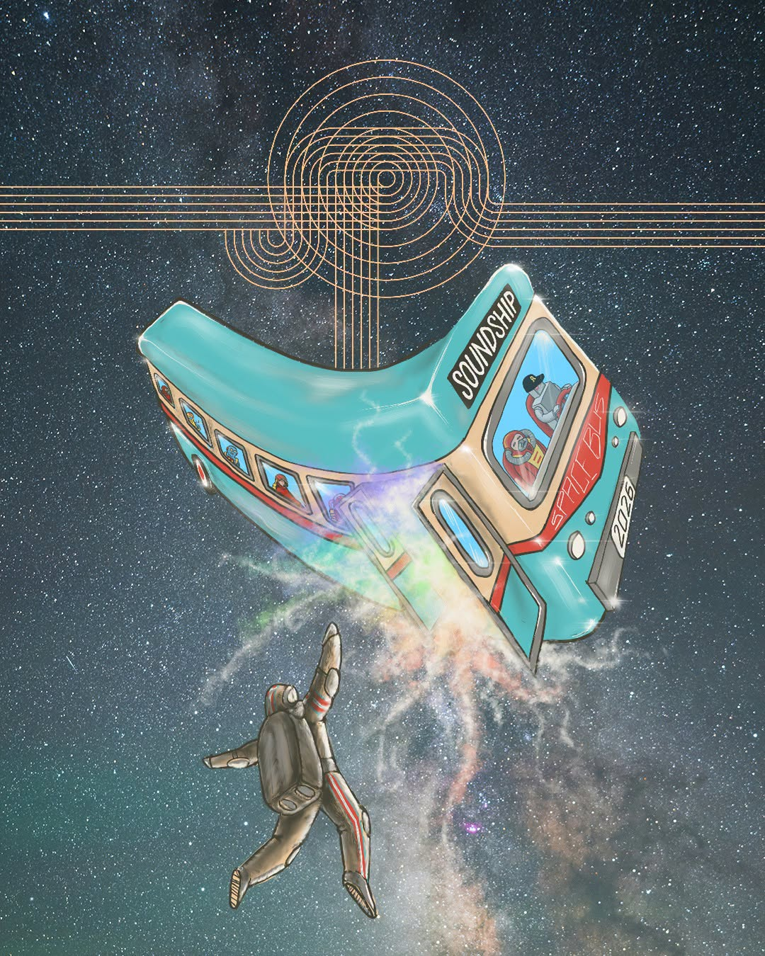 Soundship Space Bus drawing for the Pretty Lights 2026 live show