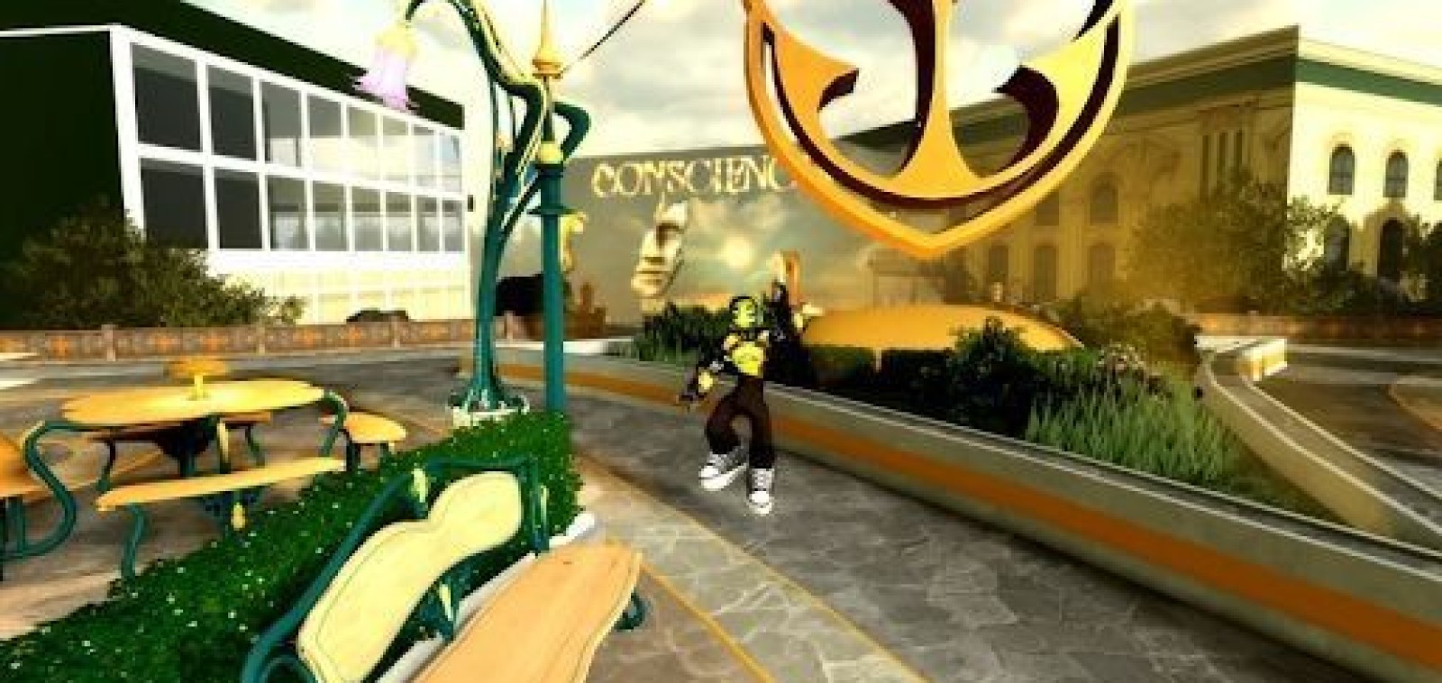 Digital replica of the Tomorrowland Consciencia Mainstage inside the Roblox Social Hub