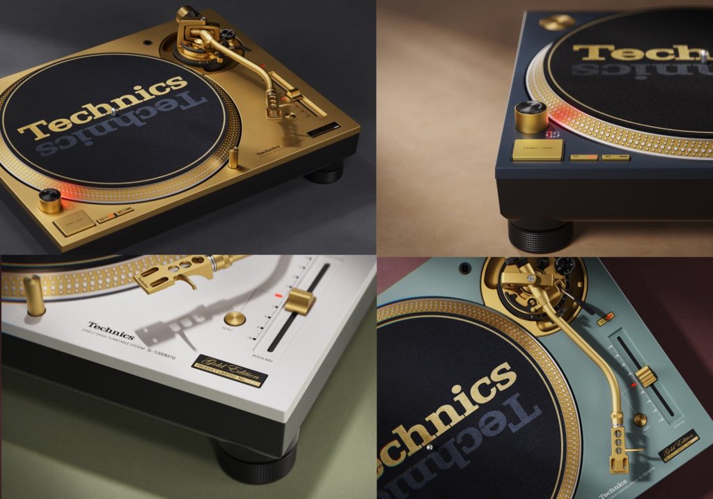 The Technics SL-1200 55th Anniversary Edition turntable shown in all seven colourways