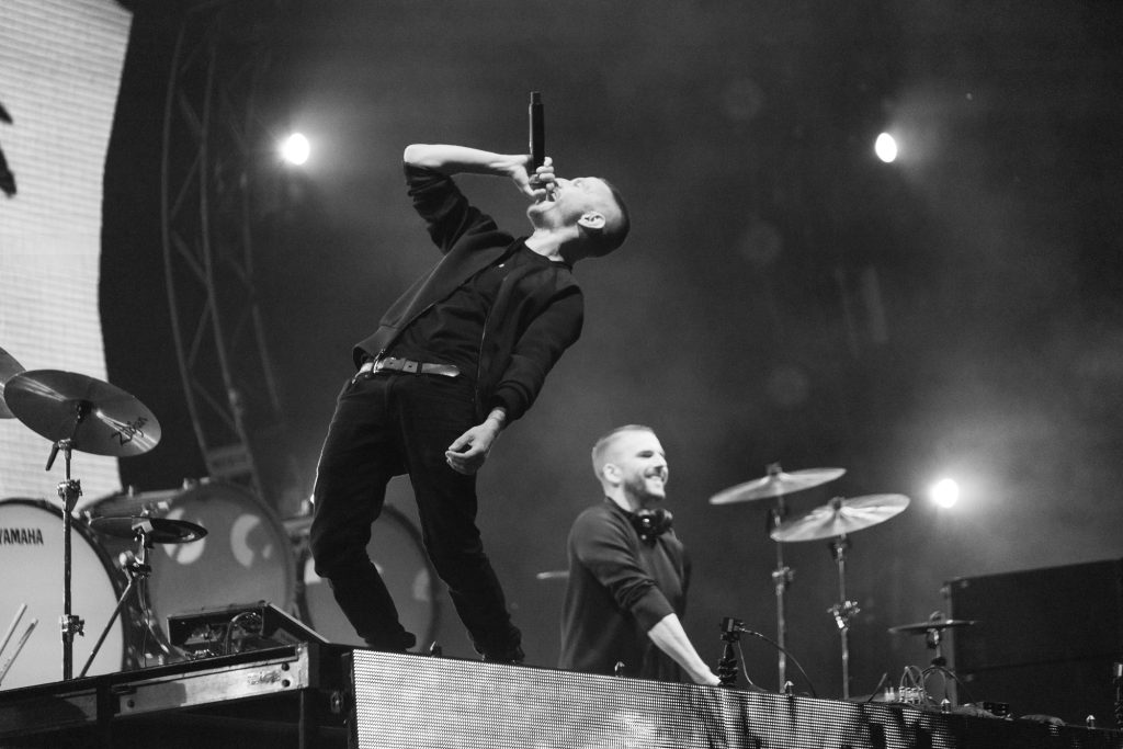 Galantis on stage in 2018, before their Dolly Parton dance music collaboration