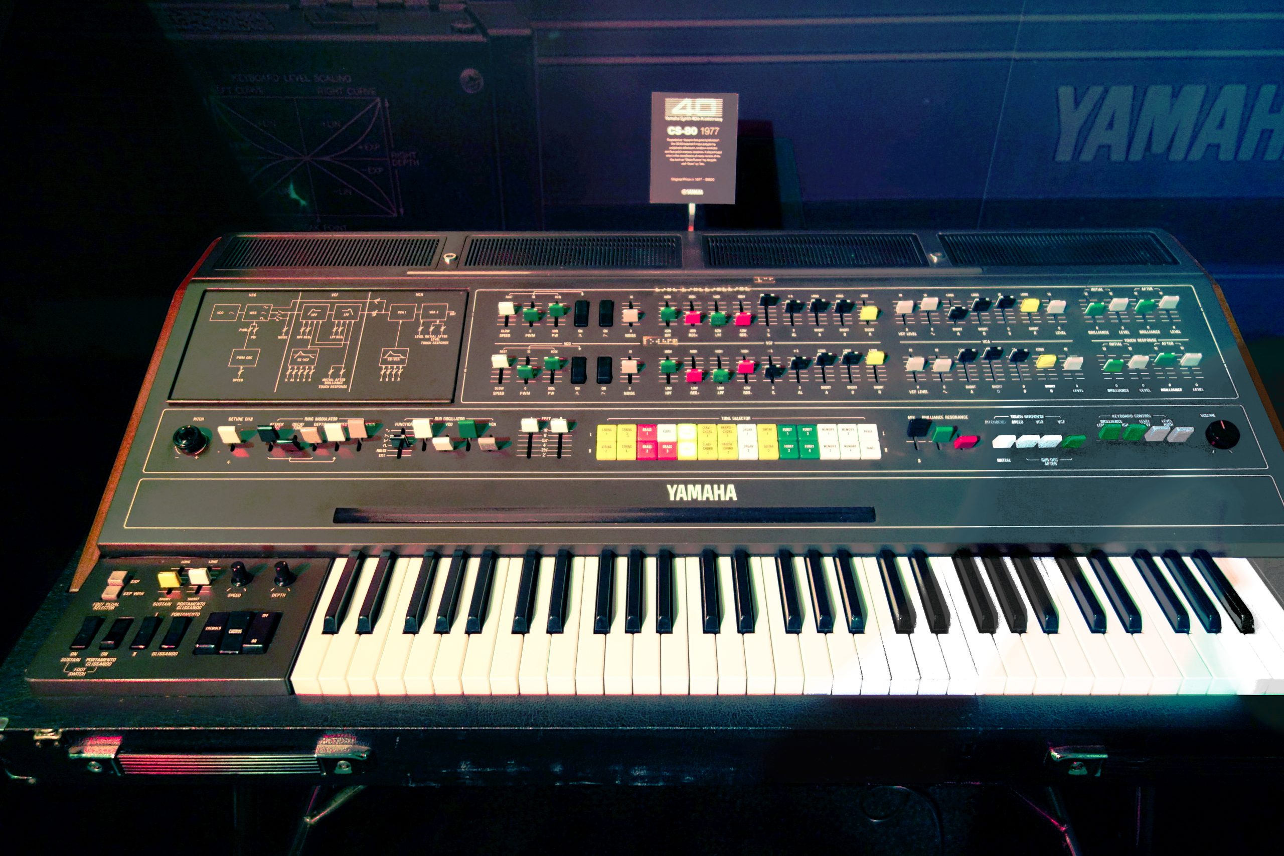 Yamaha CS-80 polyphonic analogue synthesizer on display