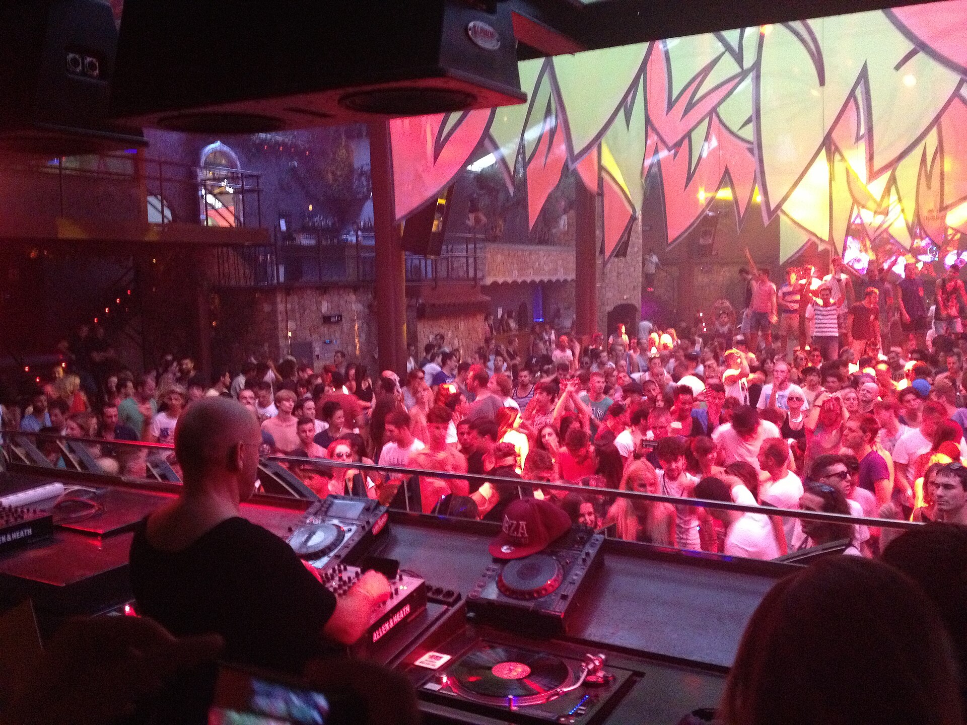 Sven Vath, co founder of the Omen Frankfurt club, playing a DJ set