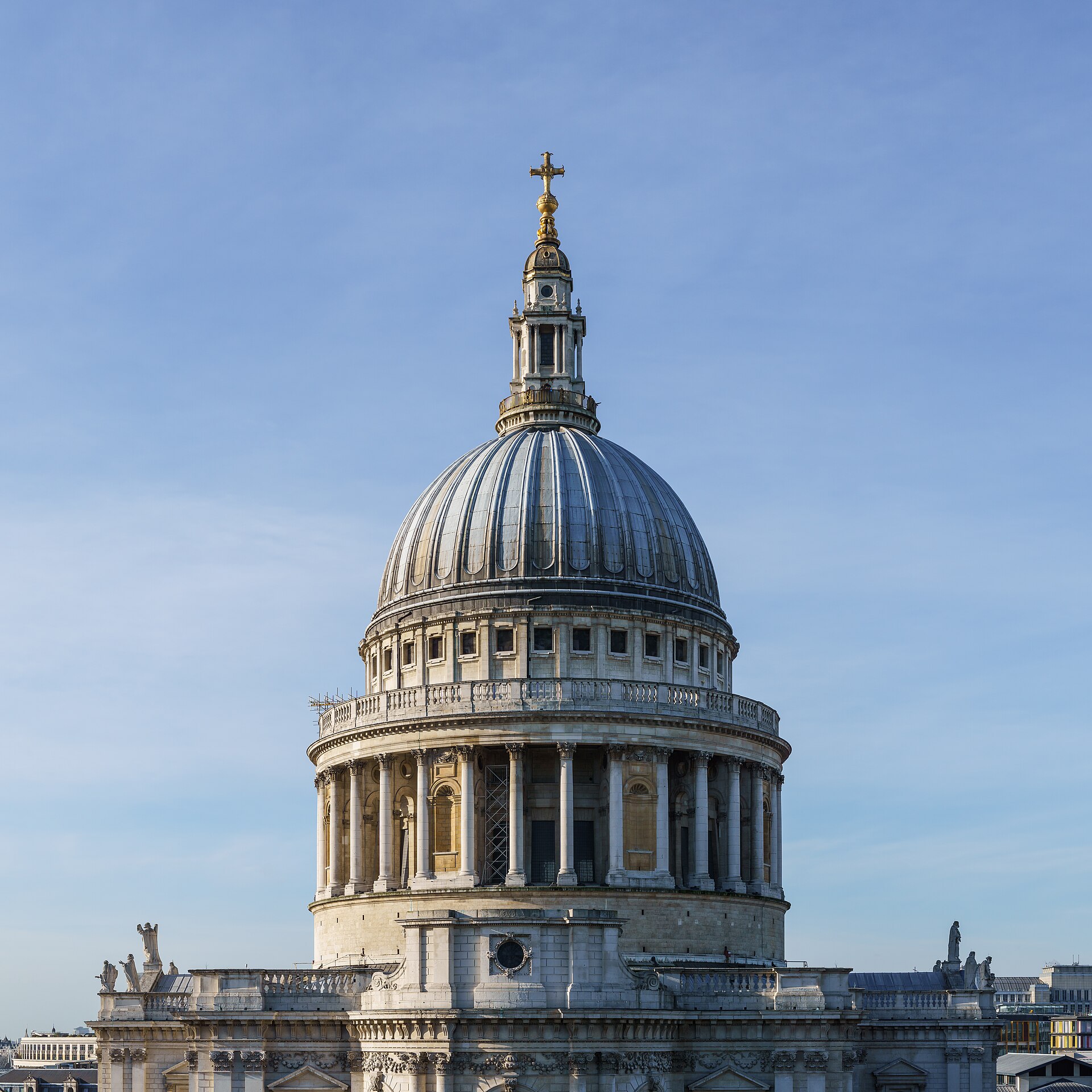 The dome of St Paul's Cathedral seen from One New Change in London