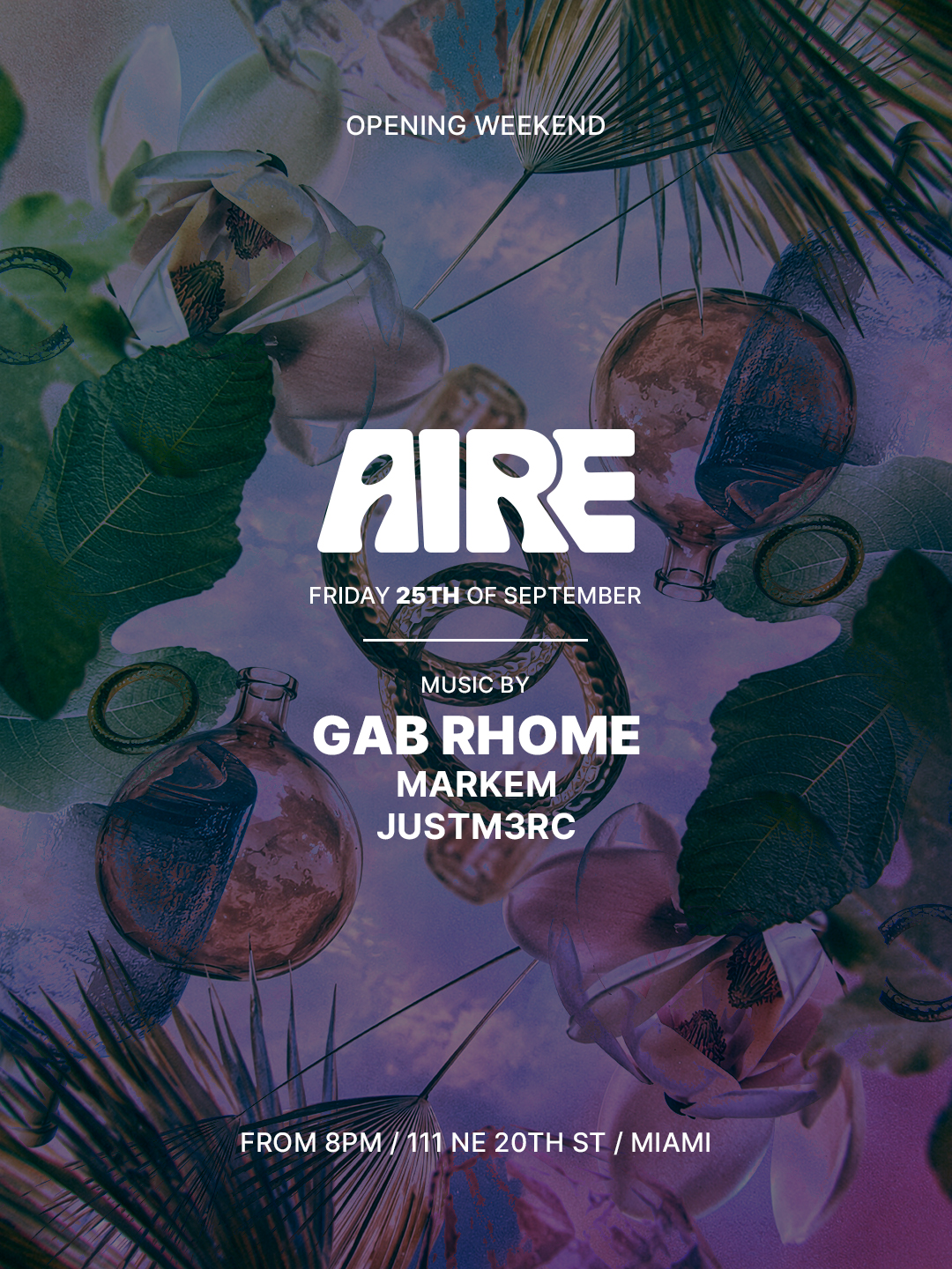 AIRE Miami opening weekend flyer with Gab Rhome on Friday September 25