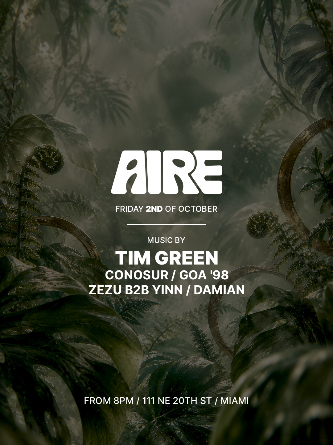 AIRE Miami presents Tim Green on Friday October 2