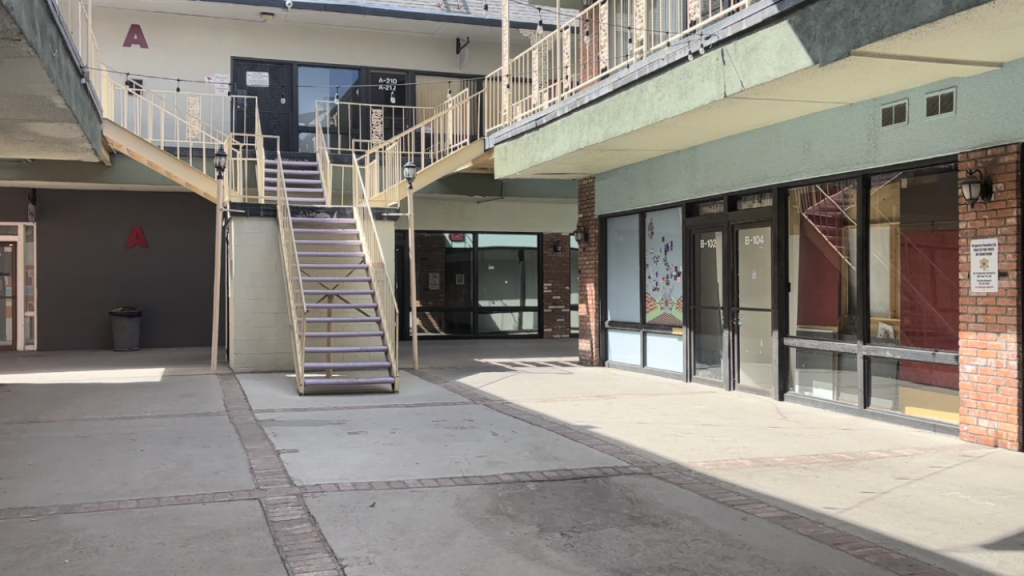 Commercial Center courtyard near the Insomniac Sahara Event Center site