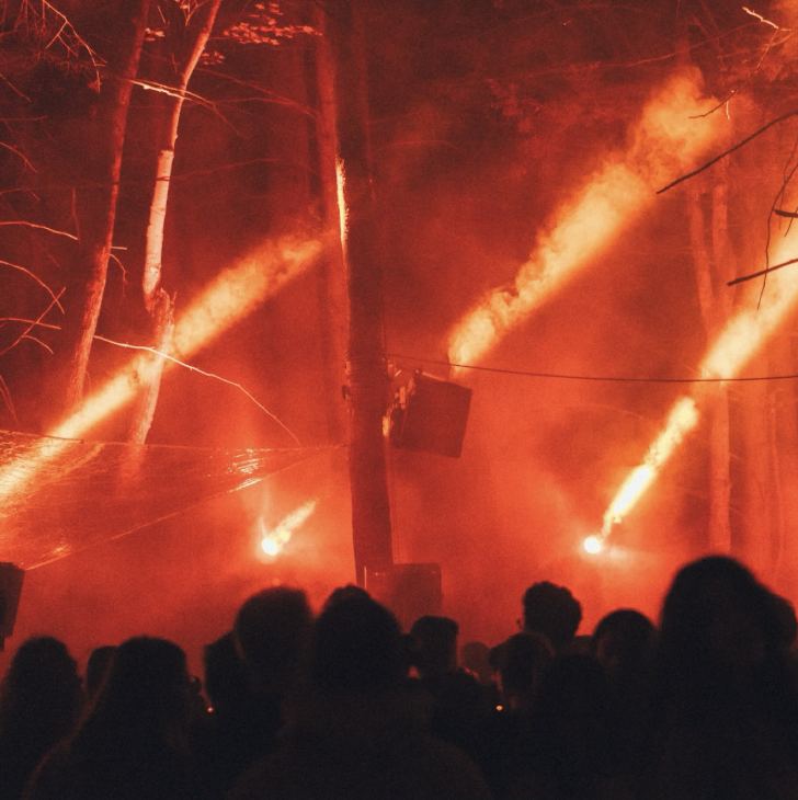 Sustain-Release festival Year Twelve 2026 forest stage at Camp Kennybrook