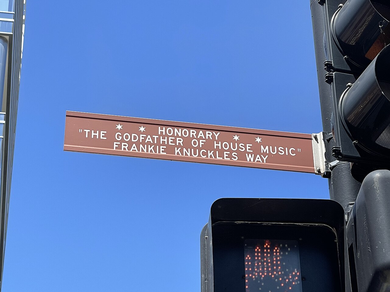 Frankie Knuckles Way street sign in Chicago, a landmark of the roots of house music