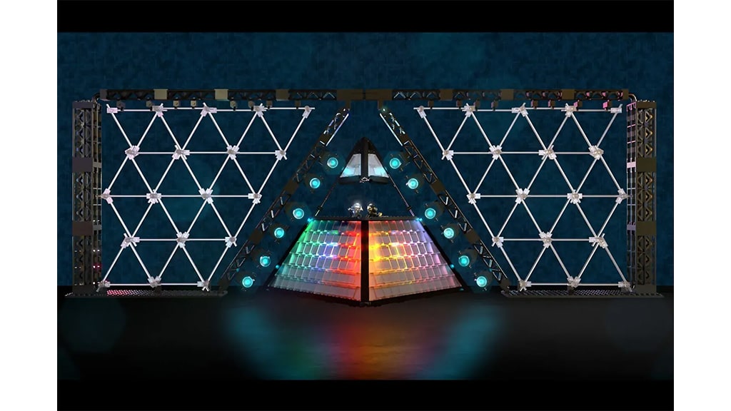 LEGO Ideas Daft Punk Concert model of the Alive 2007 pyramid stage