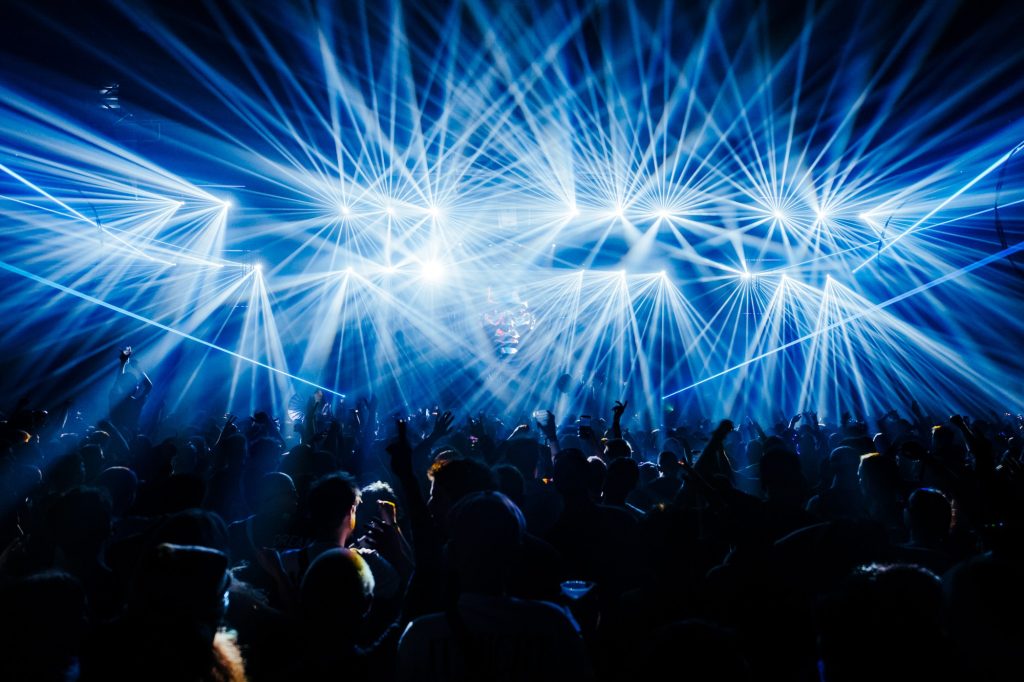 Laser show over the crowd at Dream Nation festival at Paris Nord Villepinte