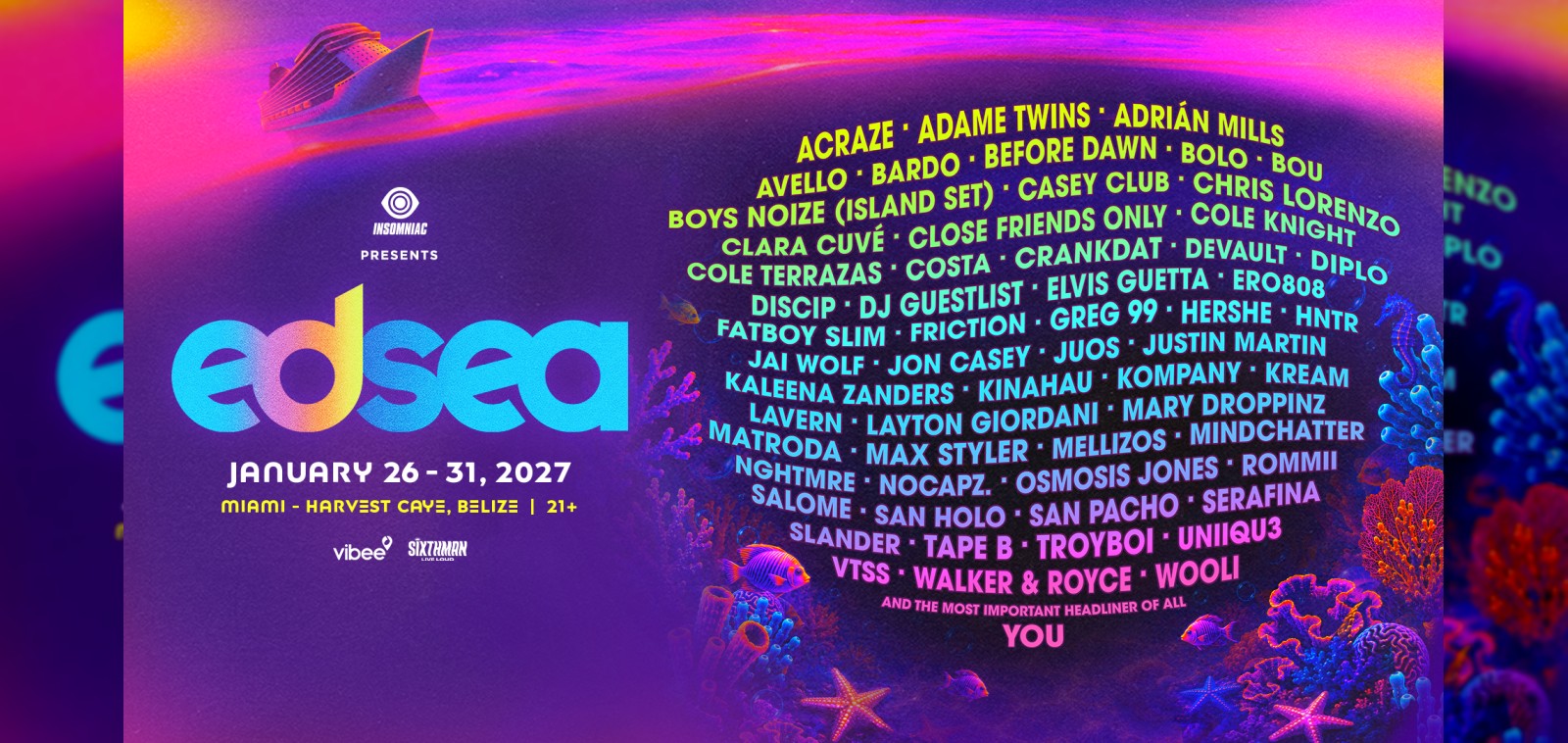 EDSea 2027 lineup key art from Insomniac