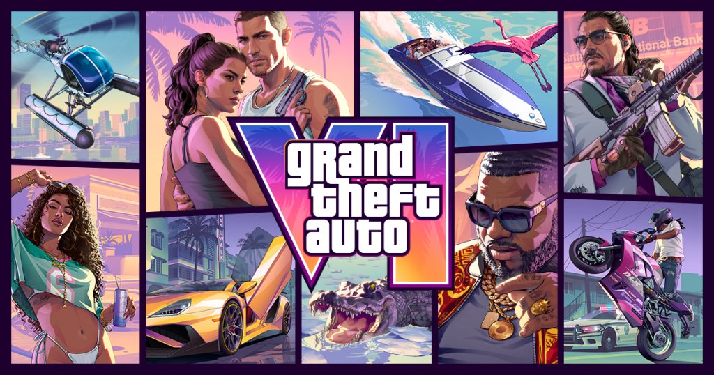 Grand Theft Auto VI official key art featuring Jason and Lucia