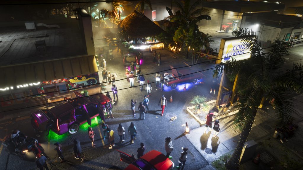 Vice City nightlife scene from the Grand Theft Auto VI music and radio page