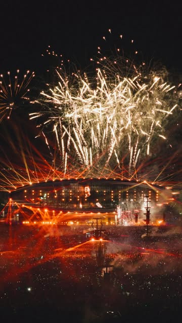 Calvin Harris set with fireworks at Head Trip festival in Indio, October 11