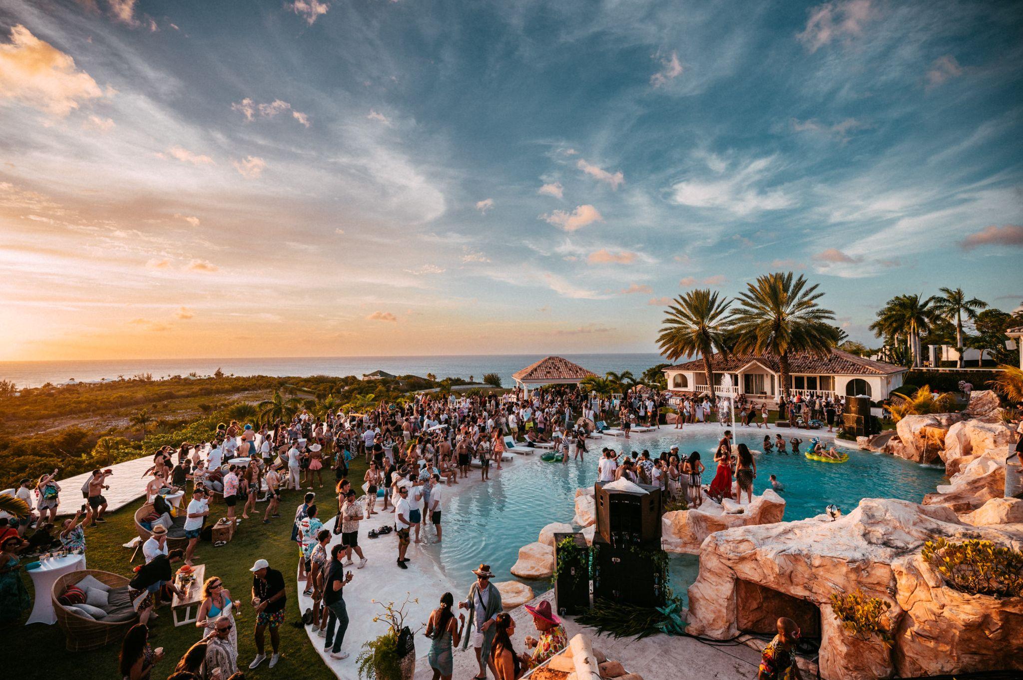 Pool party crowd at SXM Festival in Saint Martin